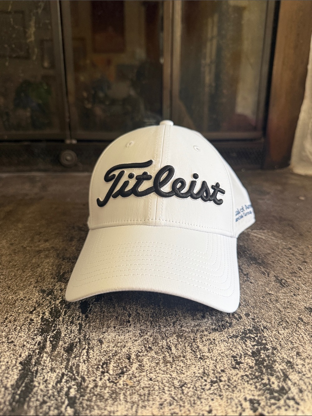 Titleist White Cap with Black Script Logo